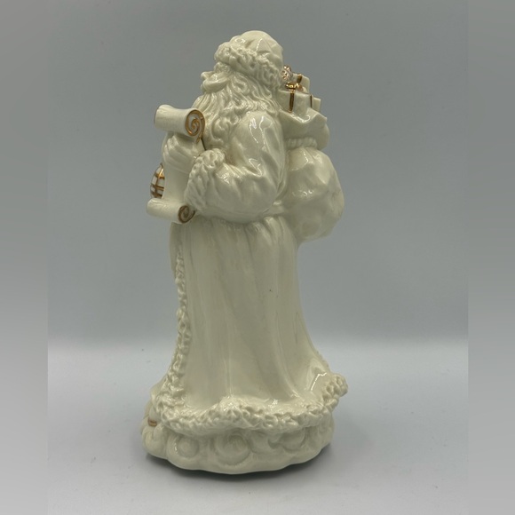 Ivory Porcelain Santa Claus Musical Figurine with Gold Trim - Picture 3 of 7